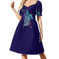 thumbnail image 1 of Beach Design Venice Beach Florida Abstract Sea Turtle Short-Sleeved Dress dress women summer Dress vintage, 1 of 8