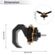 thumbnail image 4 of Gancho colgante ajustable para motocicleta, gancho doble tipo cuerno, soporte para casco y equipaje para scooters y bicicletas, tono negro dorado, 1 Pc, 65mm, 4 of 7