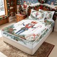 thumbnail image 2 of Erosebridal Winter Xmas Wreath Zipper Twin Comforter Sets with Fitted Sheet and 2 Pillowcases for Girls, Nutcracker Soldier Print Zipper Bedding Set, Christmas Reversible, 4-Piece, 2 of 7