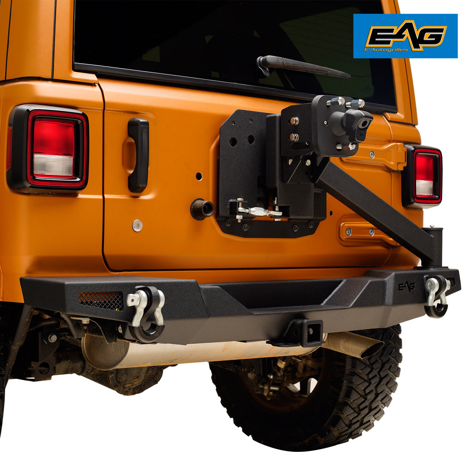 EAG Rear Bumper with Tire Carrier and Tire Adapter Fit for 18-19 Jeep Wrangler JL 