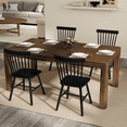 thumbnail image 3 of Dayalane Farmhouse Windsor Dining Chairs Set of 4, Solid Wood Spindle Back Dining Side Chairs, Mid-Century French Country Oak Kitchen Chairs for Dining Room Living Room Kitchen Restaurant, Black, 3 of 12