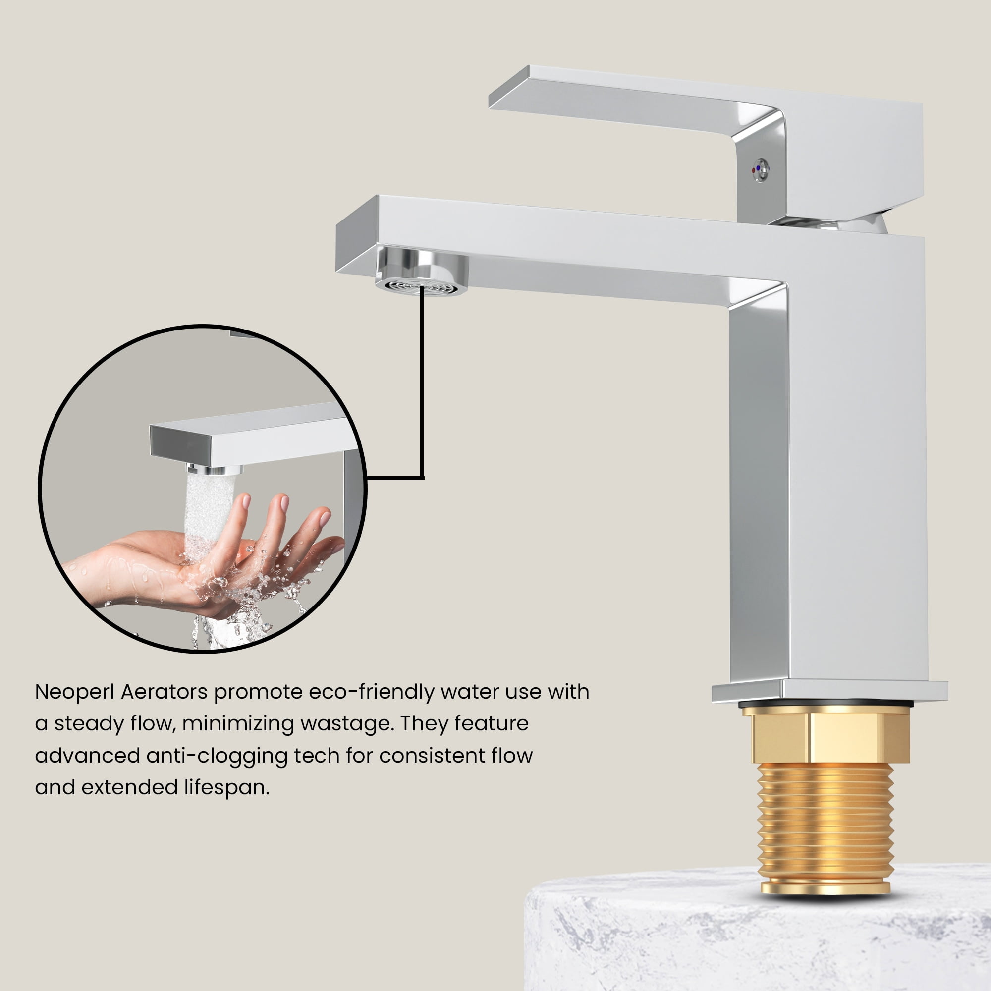 Ayna Decors Chrome Bathroom Sink Faucet Single Hole, Brass Single Handle Vanity Faucet with Pop Up Drain Stopper and Water Faucet Supply Lines