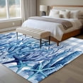thumbnail image 5 of Summer Ocean Coral Washable Living Room Rugs 5'x8', Nautical Sea Watercolor Blue Starfish Shell Plaid Low Pile Throw Large Area Rug Non-Slip Sturdy Edge Binding Carpet for Living Room Kitchen Office, 5 of 9