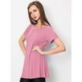 thumbnail image 3 of Made by Johnny Women's Tunic Top Casual T Shirt for Leggings S-5XL Plus Size XXL PINK, 3 of 6