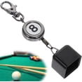 thumbnail image 1 of Portable Cue Chalk Holder, Lightweight Billiards Pool Cue Chalk Holder, Billiards Chalk Holder with Key Ring, Pool Cue Case, Retractable Cord Extending up to 50cm Key Loop for Billiards Lovers, 1 of 8