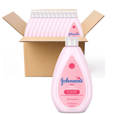Johnsons Moisturizing Pink Baby Lotion with Coconut Oil, 1.7 Oz (Box Of 12)