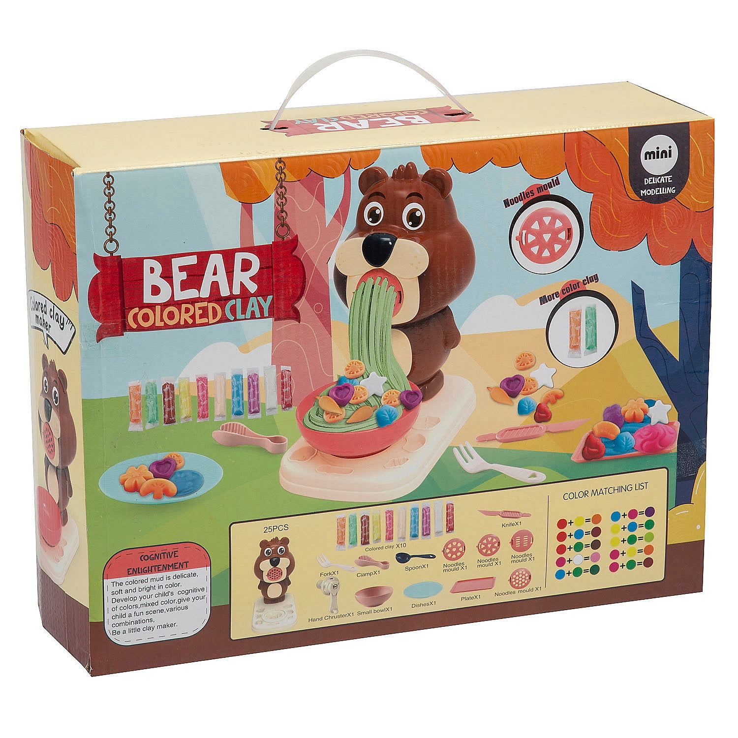 Fun Express 10 1/4" x 13 1/2" Plastic Bear Modeling Clay Dough Kit - 25 Pieces