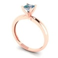 thumbnail image 2 of 0.5 ct Princess Cut Blue Moissanite Solitaire Engagement Ring for Women in 18K Rose Gold, 2 of 5