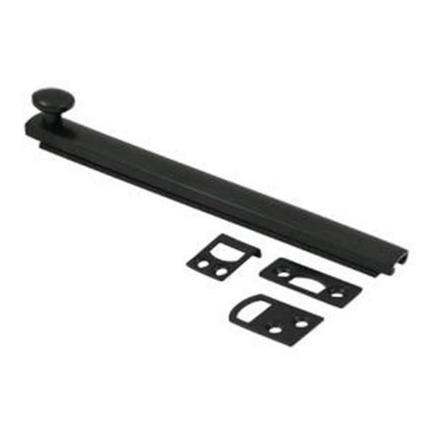 6 in. Heavy Duty Surface Bolt with Concealed Screw, Black Solid