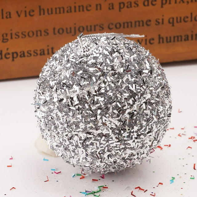 Fiudx Bolas Navideñas con Brillantina, Adornos Adhesivos con Taladro, Decoraciones de Espuma Diy, Opciones Multicolor, Perfectas para Árboles de Navidad, Coronas, Decoración de Fiestas, 8 Cm de Diáme