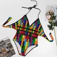thumbnail image 6 of Color Block Swimsuit Gre Red Yellow One Piece Swimwear Push Up Aesthetic Bathing Suits Sexy Beach Graphic Swimsuits, 6 of 7
