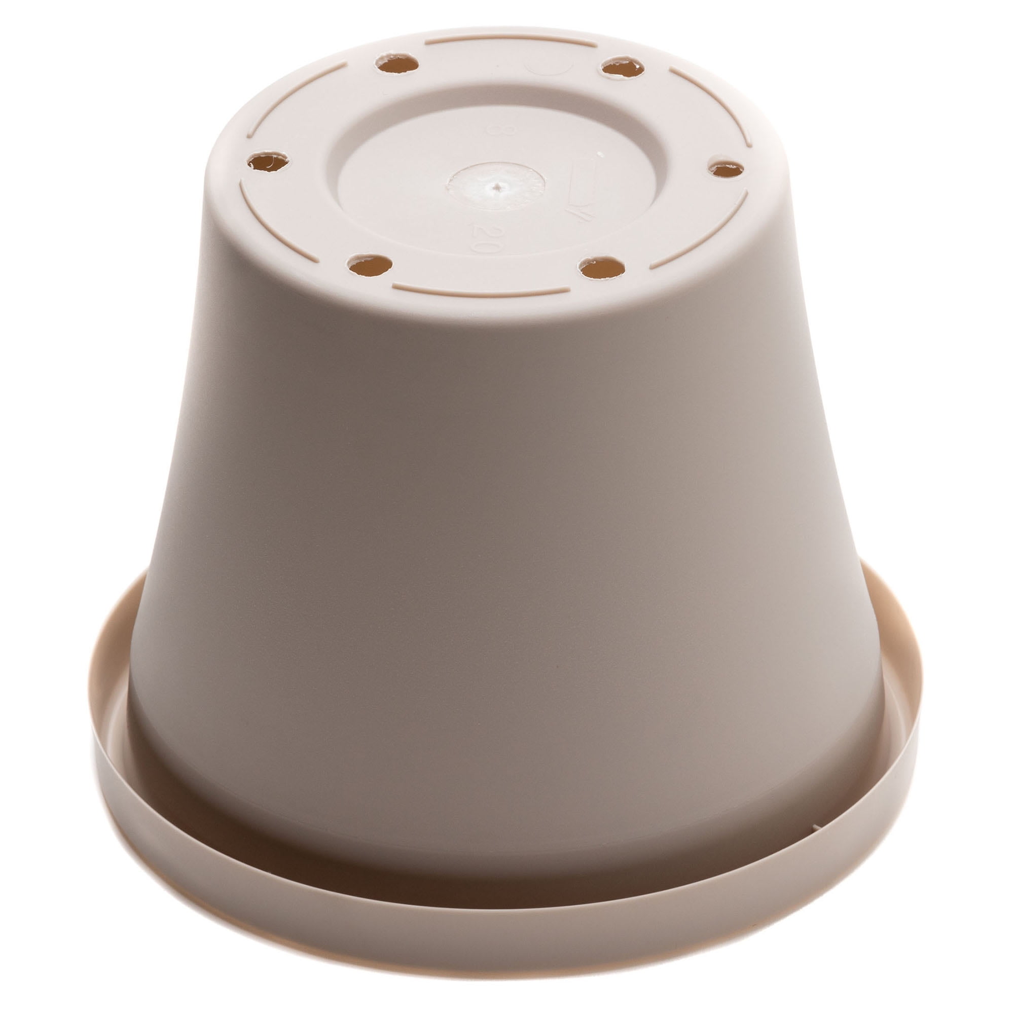 Bloem Terra 15" x 10.25" x 12.75" Round Pebble Stone Beige Resin Plant Pot