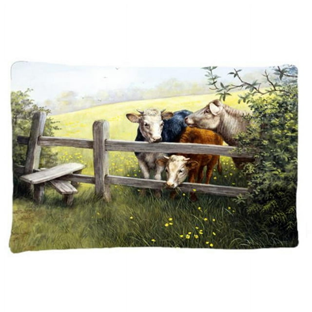 Carolines Treasures BDBA0103PILLOWCASE Cows in a Buttercup Meadow Fabric Standard Pillowcase