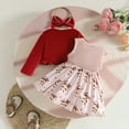 thumbnail image 5 of iiniim Infant Baby Girls Santa Claus 3pcs Christmas Outfit Set Newborn Dresses Pink 12-18M, 5 of 7