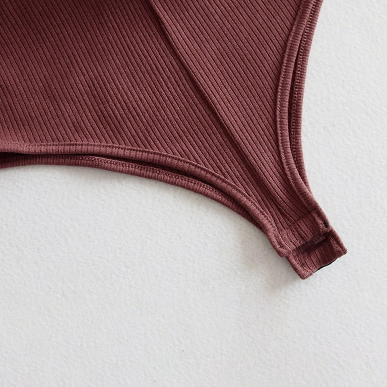 ALSLIAO Plus Size Women Turtleneck Bodysuit Knit Top Long Sleeve