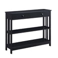 thumbnail image 4 of Pemberly Row Table Console Mission Transitionnelle à un Tiroir en Finition Bois Noir, 4 of 5