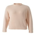 thumbnail image 3 of MesaSe Femmes Pulls Col Rond Épaule Longue Manches Solides Couleur en Vrac Pull Tricot Pulls Gris M, 3 of 8