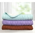 thumbnail image 2 of Effe Bebe Magnolia Cable Knit and Sherpa Baby Blanket (Lavender), 2 of 4