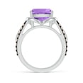 thumbnail image 2 of ANGARA Natural Cushion 3.65 ct Amethyst Celtic Knot Cocktail Ring in 14K White Gold for Women (Size-10mm) | February Birthstone, Birthday, Anniversary, Jewelry Gift for Women | Natural Amethyst Ring, 2 of 9