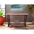 thumbnail image 5 of 32.5"H Acacia Wood 4 Leg Architectural Console Table with Shelf, Mahogany, 5 of 9