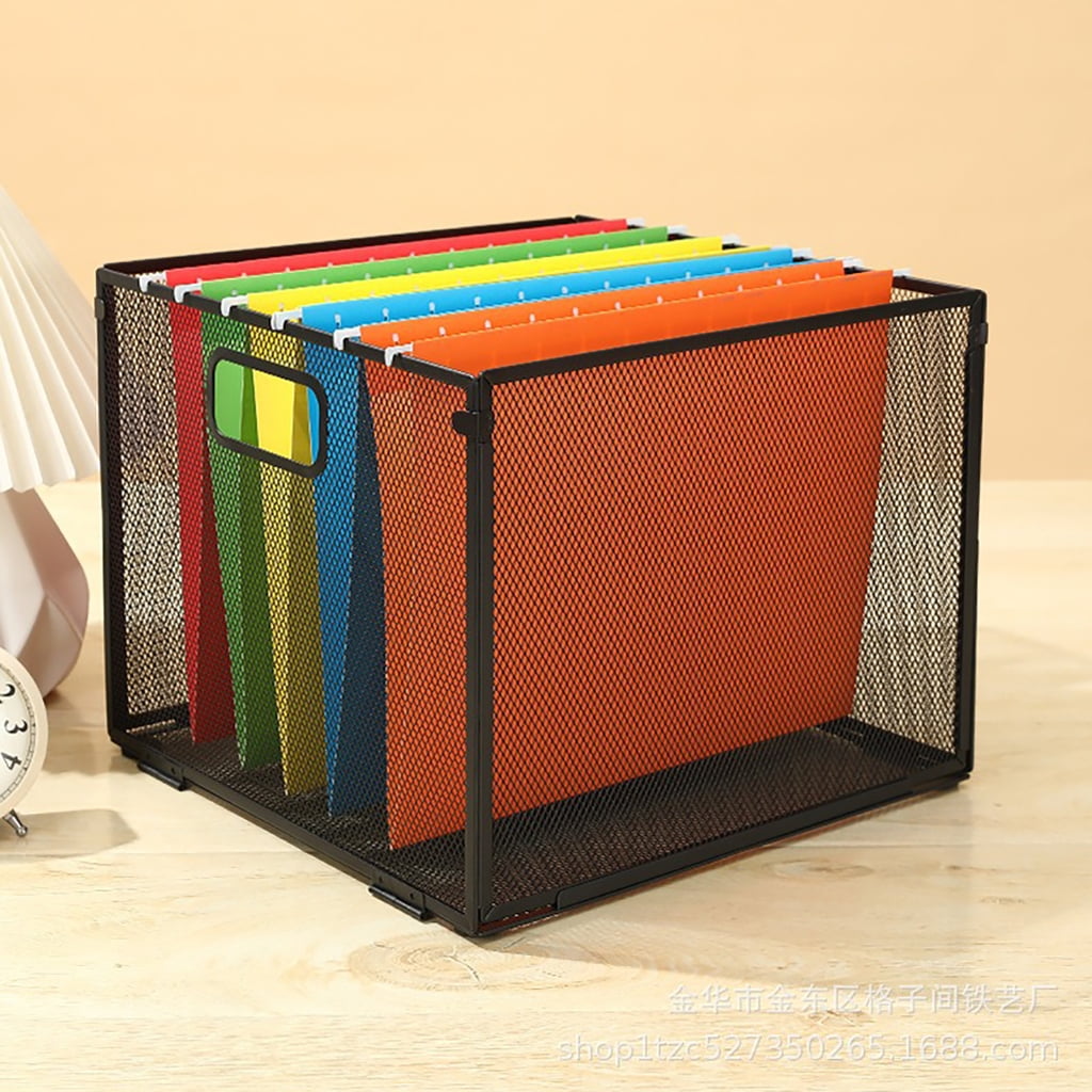 Desk Document Organizers Metal File Storage Case Large Capacity Storage Basket for Office Desk Organization Acessories