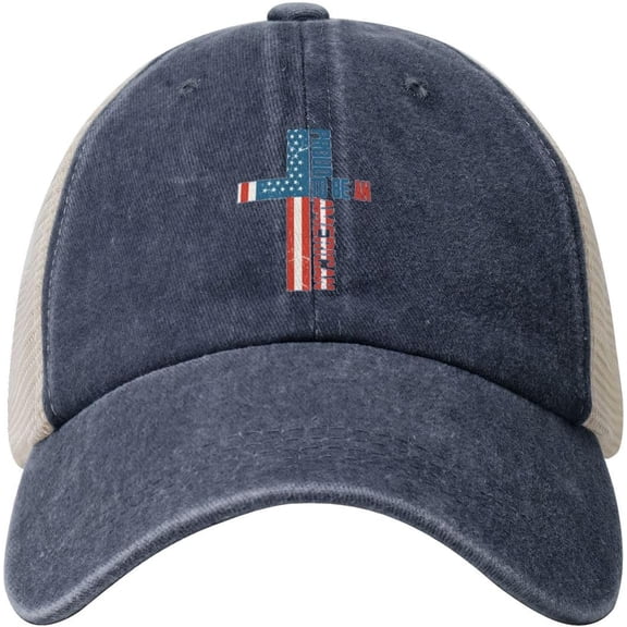 Proud to Be an American mesh Cap 4th of July Denim Baseball hat