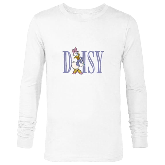 Disney Mickey and Friends Daisy Duck Lettering Classic - Long Sleeve T-Shirt for Men – Customized-White