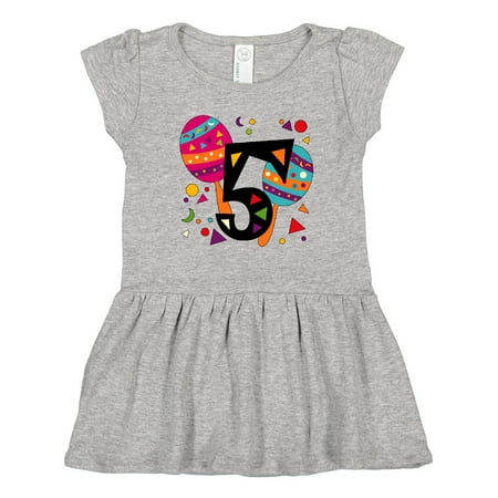 

Inktastic Fifth Birthday Cinco De Mayo- Maracas Gift Toddler Girl Dress