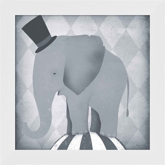 Great Art Now Circus Elephant Gray by Ryan Fowler, Framed Wall Art, 14W x 14H