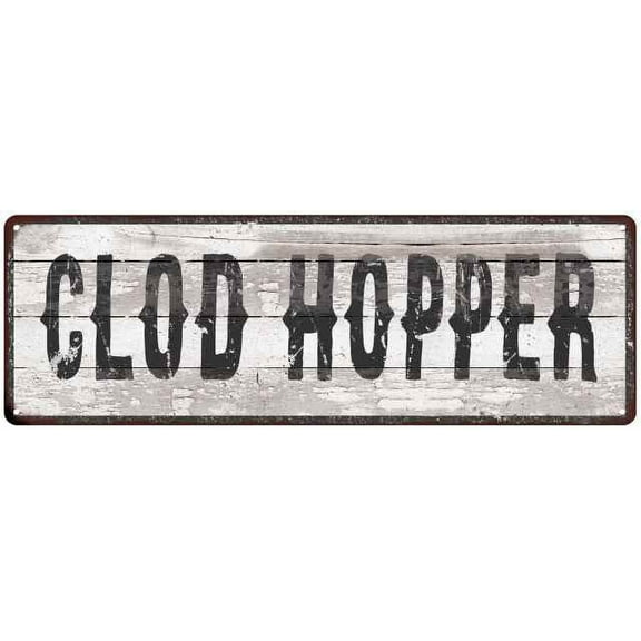 CLOD HOPPER Ship Lap Look Country Chic 6x18 Metal Sign Wall Decor 206180044110