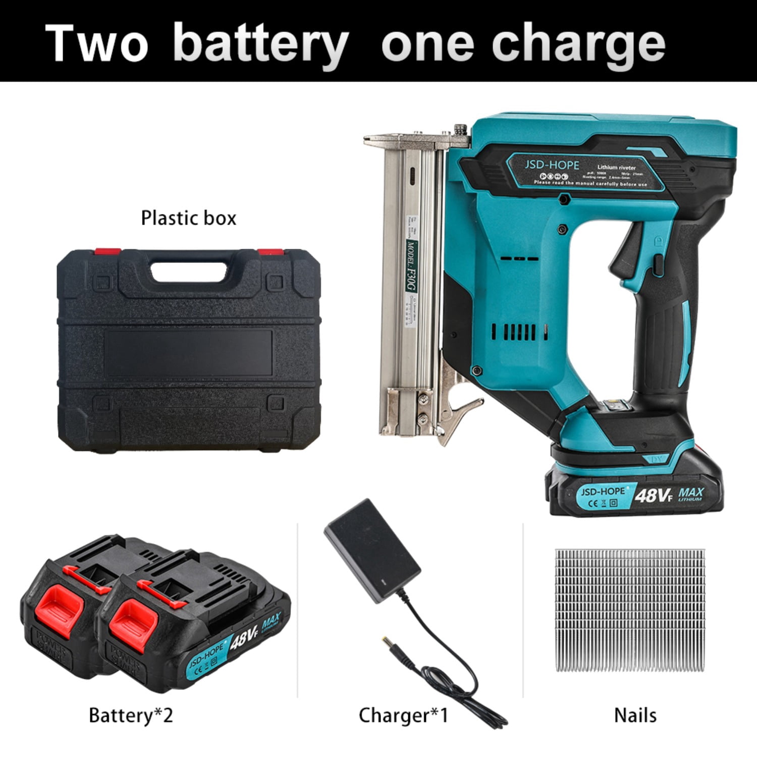 Cordless Nail Gun, Lithium-ion Electric Brad Nailer for Woodworking and DIY Projects