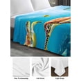 thumbnail image 6 of Turtle California King Size Flat Sheet, Wrinkleproof & Fadeproof Cooling Flat Bed Sheet Only, Shark Ocean Coral Underwater Scenery Sea Breathable Soft Bedding Top Sheets 108 x 98 Inches, 6 of 8