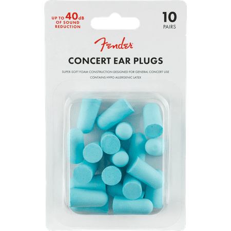

Fender Concert Series Ear Plugs (10 Pairs)- Daphne Blue - 32 Db Noise Reduction