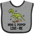 thumbnail image 3 of Inktastic Mimi and PopPop Love Me Dinosaur Boys Baby Bib, 3 of 4