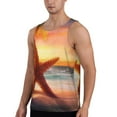 thumbnail image 2 of Gukieu Starfish Sunset Sea Beach Print Men's Quick Dry Fitness Vest, Round Neck Sleeveless Fitness Bodybuilding Top-Medium, 2 of 7