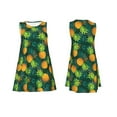 thumbnail image 7 of Naloa Pineapples with Palm Leaves Print Women's Summer Spring Casual Beach Sundress,Vacation Sleeveless Tank Crewneck Loose Dresses, 7 of 7