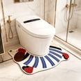 thumbnail image 1 of YiJuHui U Shape Bathroom Rug Set Non Slip Absorbent Diatomite Bath Mat Quick Dry Toilet Floor Mat Washable Cute Decor for Bathroom Safety, 1 of 6