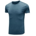 thumbnail image 3 of Besolor Mens Summer Workout Tops Round Neck Short Sleeve Basic Shirts Casual Solid Color Sports Blouse Tees, 3 of 5