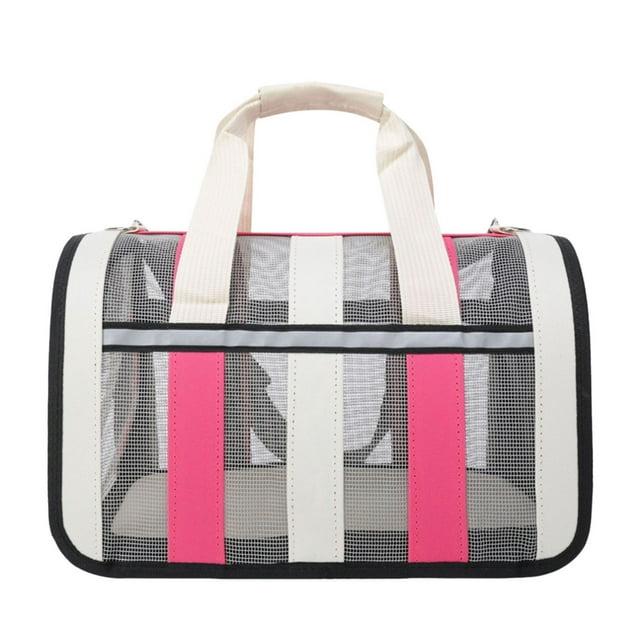 Sac à Main Pliable Portable pour Chats avec Filet Respirant Durable et Tapis Lavable pour Usage Intérieur Extérieur