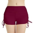 thumbnail image 2 of Dorkasm Women's Swim Shorts High Waist Swimsuit Bottoms Adjustable Side Tie Bathing Suit Boy Shorts Bikini Board Shorts Wine XL, 2 of 5