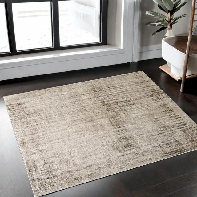 Calore - Alfombra Abstracta Moderna y Suave para Sala de Estar, Grande, Lavable, para Sala de Estar, recámara, Comedor, decoración del hogar (Abstracto Beige Gris/café