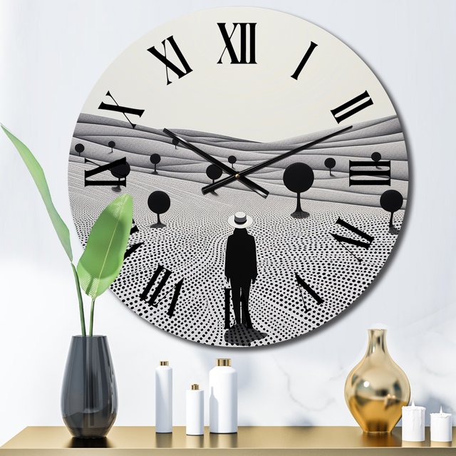 Designart "Mirage in the Desert III III" Landscapes Oversized Wall Clock