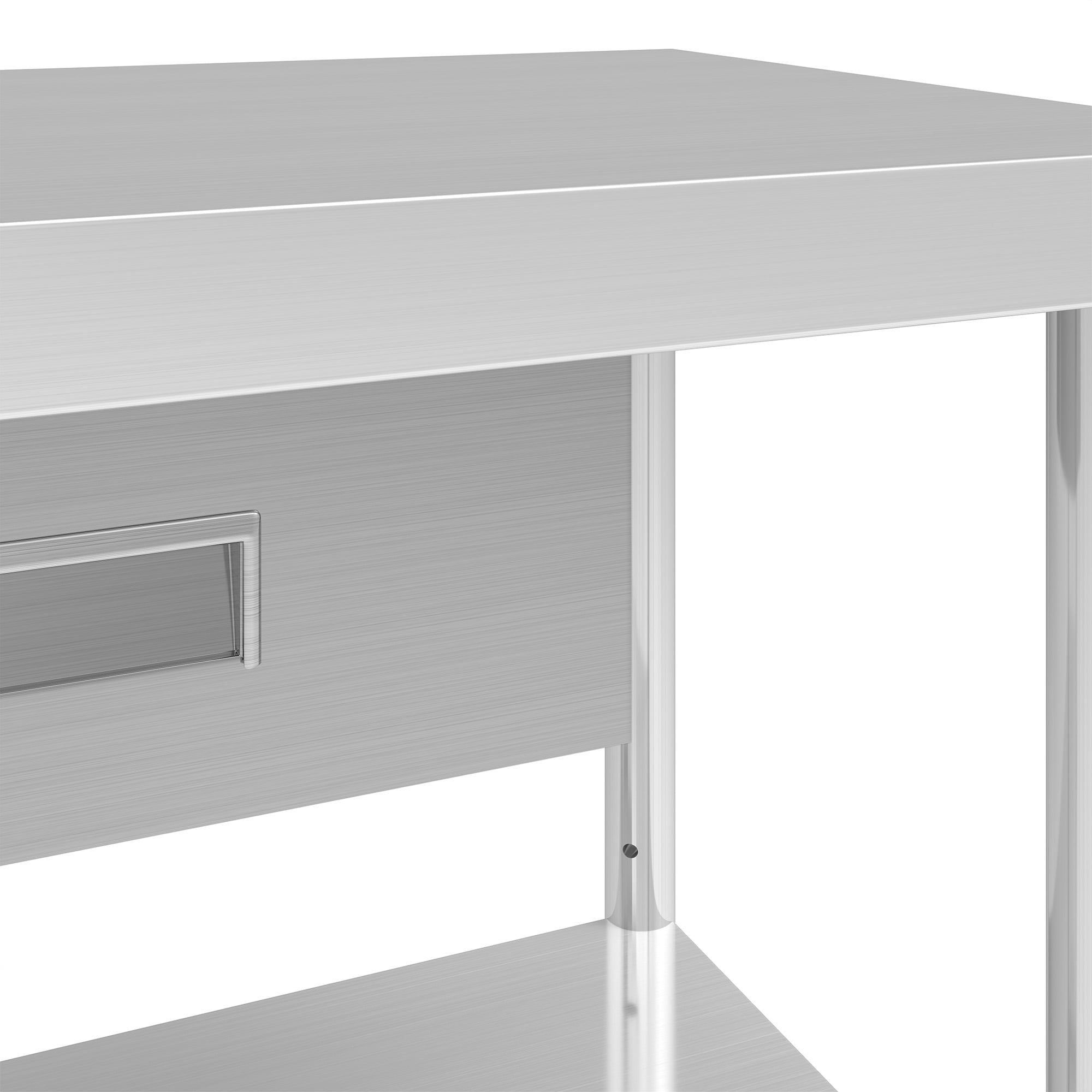 Uforic 60" x 24" Stainless Steel Prep Table with 2 Drawers, Paper Towel Holder, Adjustable Storage, Heavy-Duty Metal Workbench for Commercial, Home, Industrial