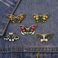 thumbnail image 2 of 5 broches esmaltados con flores y mariposas, alfileres de solapa para mochila y fiesta Rojo Verde, 2 of 5