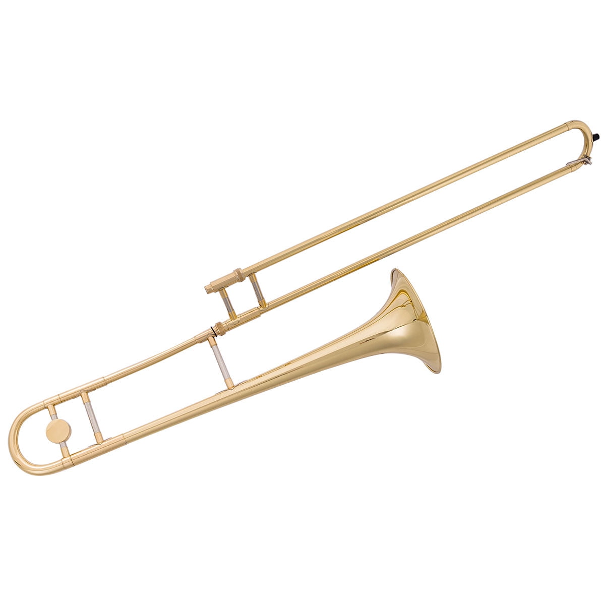Gymax B Flat Trombone Gold Brass with Mouthpiece Case Gloves for