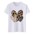 thumbnail image 5 of Women Summer Tops Ladies Fashion Casual Valentine's Day Print Outdoor Sports Round Neck Short Sleeve T Shirt Top Half Tee Womens Loose Fitting T Shirts Dress Tee Shirts Women plus Size White XL, 5 of 5