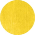 thumbnail image 1 of Ahgly Company Indoor Round Oriental Yellow Industrial Area Rugs, 3' Round, 1 of 4