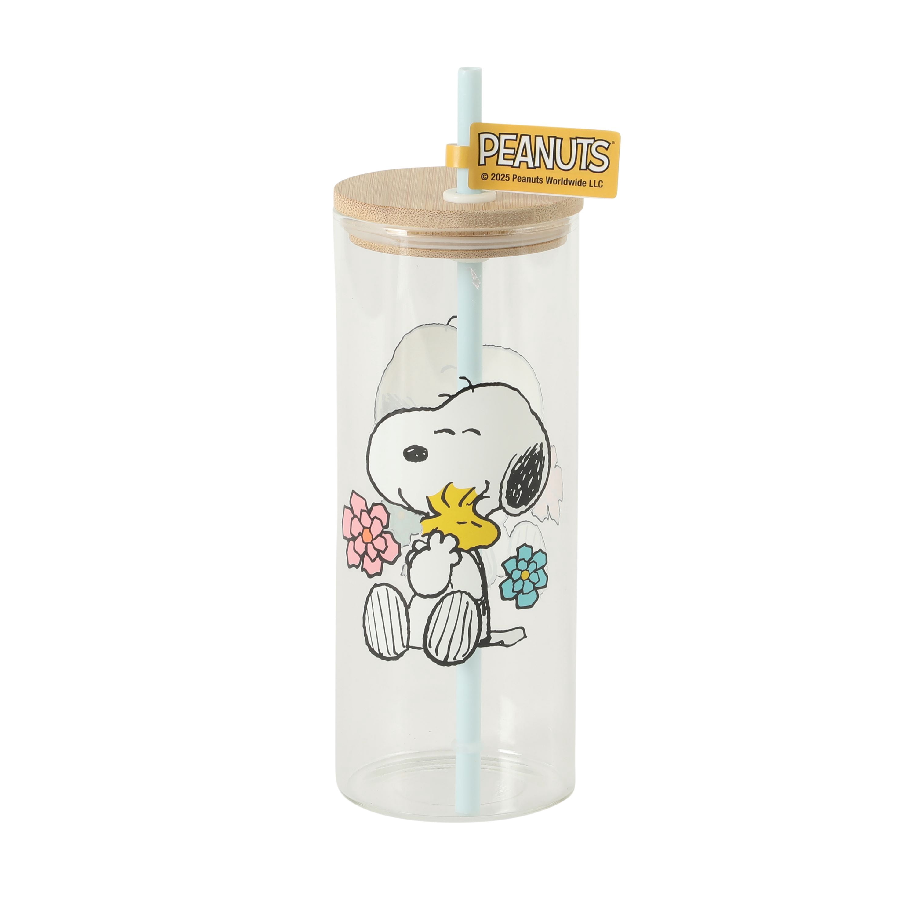 Peanuts Snoopy 22oz Glass Sipper Hug Cup
