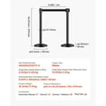 thumbnail image 2 of KFFKFF Barrier Post, Set of 6, Featuring Retractable Straps, Crafted from Carbon Steel in Black, Sand-Injected Hollow Base, Ideal for Crowd Management at Theatres, Social Gatherings, Nuptials, 2 of 9