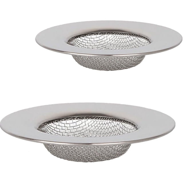 Colador de fregadero de acero inoxidable duradero, cesta de malla antiobstrucciones para recoger alimentos, diseño de inversión patentado para una limpieza sin esfuerzo, borde ancho, construcción a